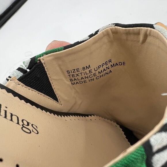 Soft Surroundings Womens 8 Slides Green Black Floral Open Toe Low Block Heel - Picture 10 of 12